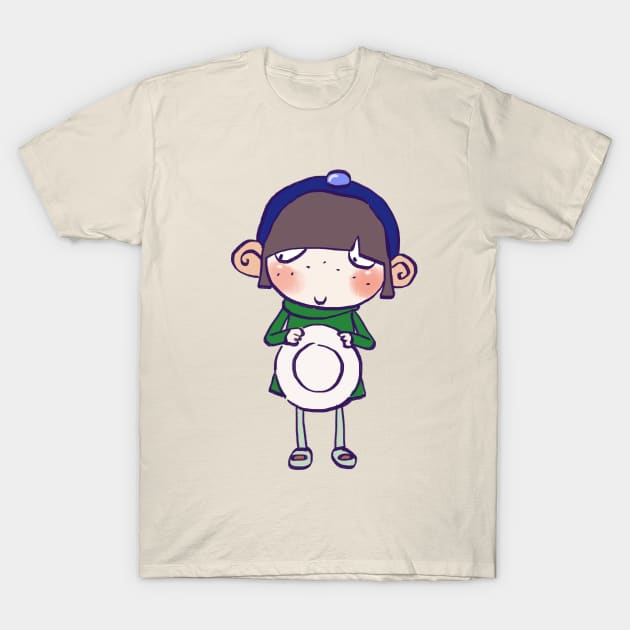 sarah and duck plate girl / children's cartoon T-Shirt by mudwizard